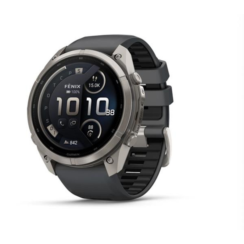 Garmin Fenix 9 Pro inReach έξυπνο ρολόι, 51 mm, θήκη τιτανίου, λουράκι σιλικόνης γραφίτη/μαύρο