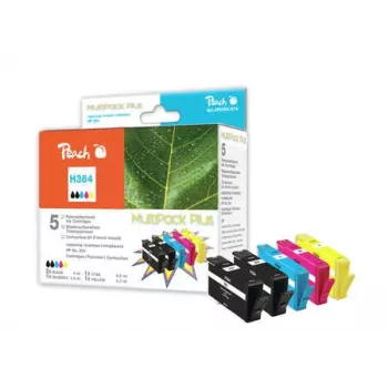 Μελάνια Peach PI300-685 για HP 364 (5 τεμ.), μαύρο, κίτρινο, κυανό, ματζέντα, συμβατά