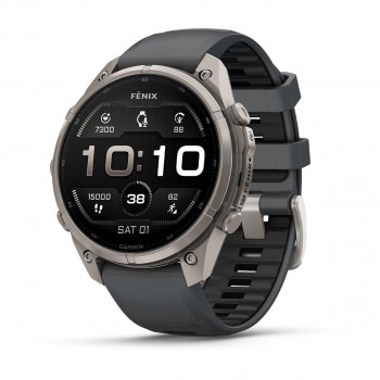 Garmin Fenix 9 Pro έξυπνο ρολόι, 47 mm, θήκη τιτανίου, λουράκι σιλικόνης γραφίτη/μαύρο
