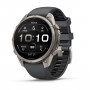 Garmin Fenix 9 Pro έξυπνο ρολόι, 47 mm, θήκη τιτανίου, λουράκι σιλικόνης γραφίτη/μαύρο