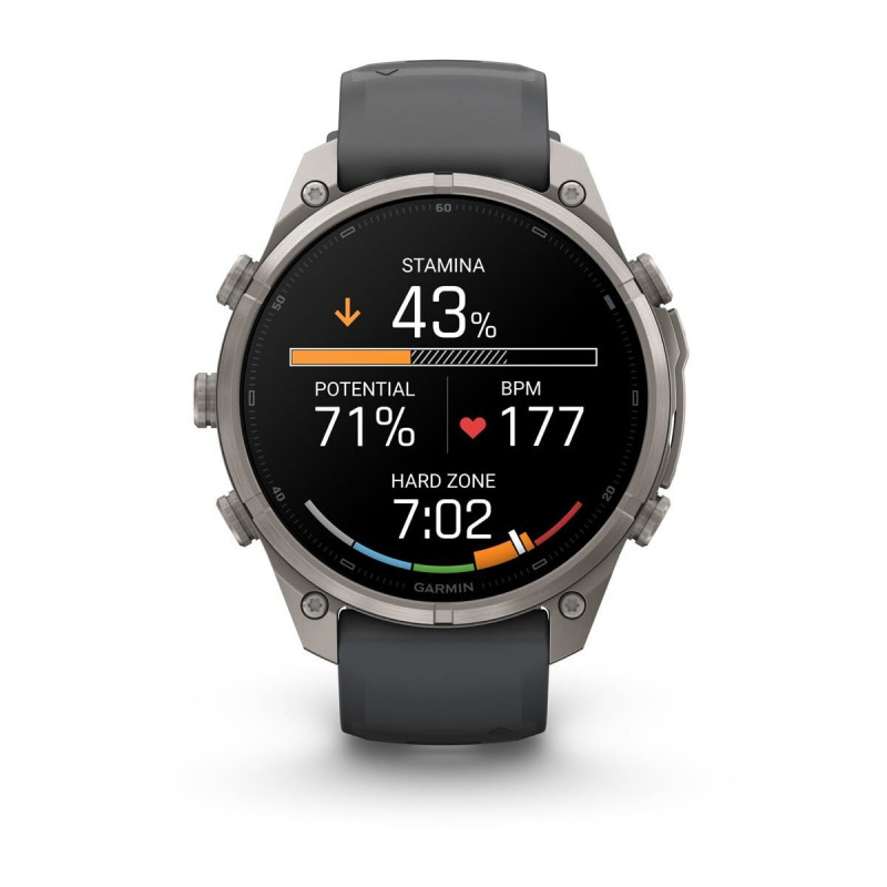 Garmin Fenix 9 Pro έξυπνο ρολόι, 47 mm, θήκη τιτανίου, λουράκι σιλικόνης γραφίτη/μαύρο
