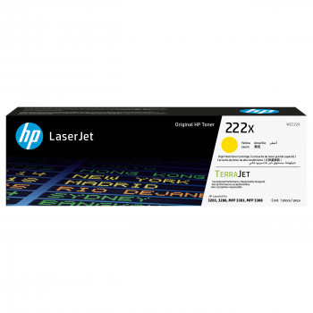 HP 222X W2222X γνήσια κασέτα τόνερ LaserJet υψηλής απόδοσης, κίτρινη