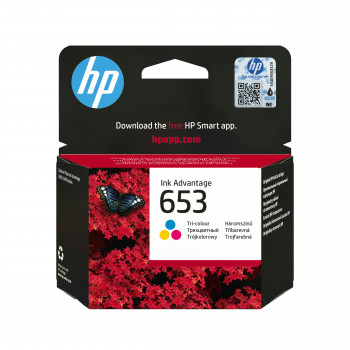 HP 653 3YM74AE#LS1 γνήσια κασέτα μελάνης Ink Advantage, τρίχρωμη, 5 ml