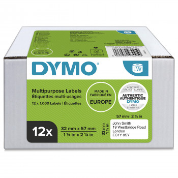 DYMO 2093095 ετικέτες γενικής χρήσης LabelWriter, 32 x 57 mm, 12 ρολά, λευκές