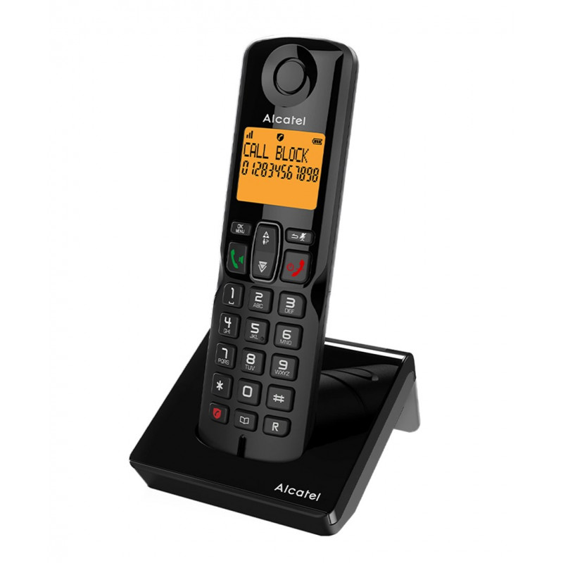 Alcatel S280 EWE ασύρματο τηλέφωνο DECT με ανοιχτή ακρόαση, μαύρο