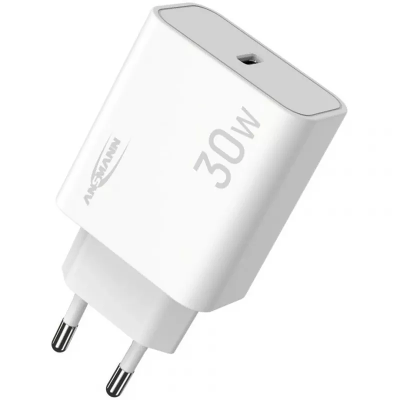 Ansmann Home Charger HC130PD φορτιστής USB, 1x USB-C, PPS, PD, Quick Charge, 30 W, λευκός