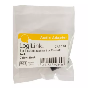 LogiLink CA1018 προσαρμογέας ήχου Toslink, Toslink θηλυκό σε Toslink θηλυκό, μαύρο