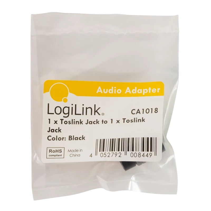 LogiLink CA1018 προσαρμογέας ήχου Toslink, Toslink θηλυκό σε Toslink θηλυκό, μαύρο