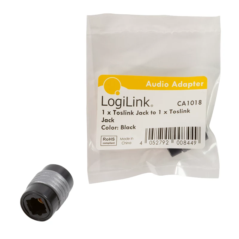 LogiLink CA1018 προσαρμογέας ήχου Toslink, Toslink θηλυκό σε Toslink θηλυκό, μαύρο