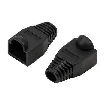 LogiLink MP0064 προστατευτικό βύσματος RJ45 6,5 mm, μαύρο, CAT6A (50 τεμ.)