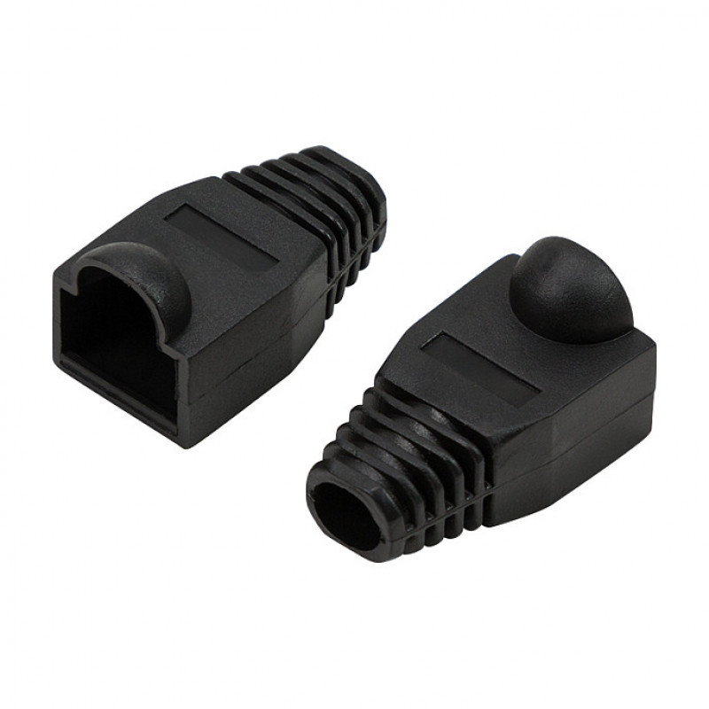 LogiLink MP0064 προστατευτικό βύσματος RJ45 6,5 mm, μαύρο, CAT6A (50 τεμ.)