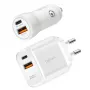 LogiLink PA0374 κιτ φόρτισης USB-A/C, 20 W, 1x USB-A και 1x USB-C, λευκό