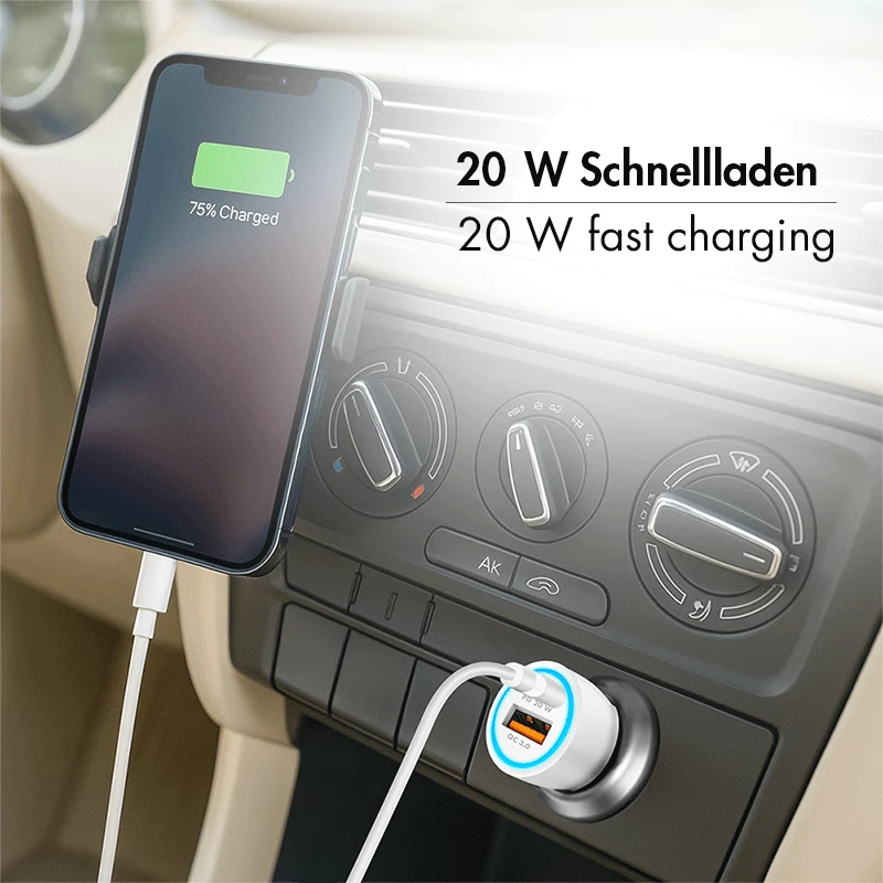 LogiLink PA0374 κιτ φόρτισης USB-A/C, 20 W, 1x USB-A και 1x USB-C, λευκό