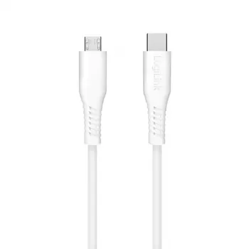 LogiLink CU0242 καλώδιο USB 2.0 Type-C, USB-C αρσενικό σε micro USB αρσενικό, 480 Mbps, 12 W, λευκό, 1 m