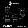 Bitspower Artemis BPM-AT45R-SL περιστρεφόμενο ρακόρ 45°, ασημί με αμμοβολή