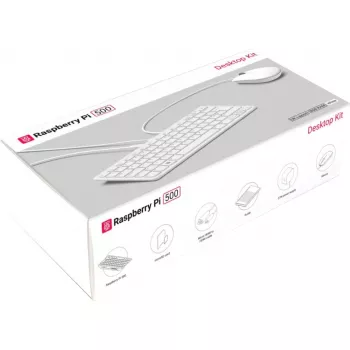 Raspberry Pi 500 DE κιτ επιτραπέζιου υπολογιστή, γερμανική (DE) διάταξη, λευκό/ροζ, SC1286