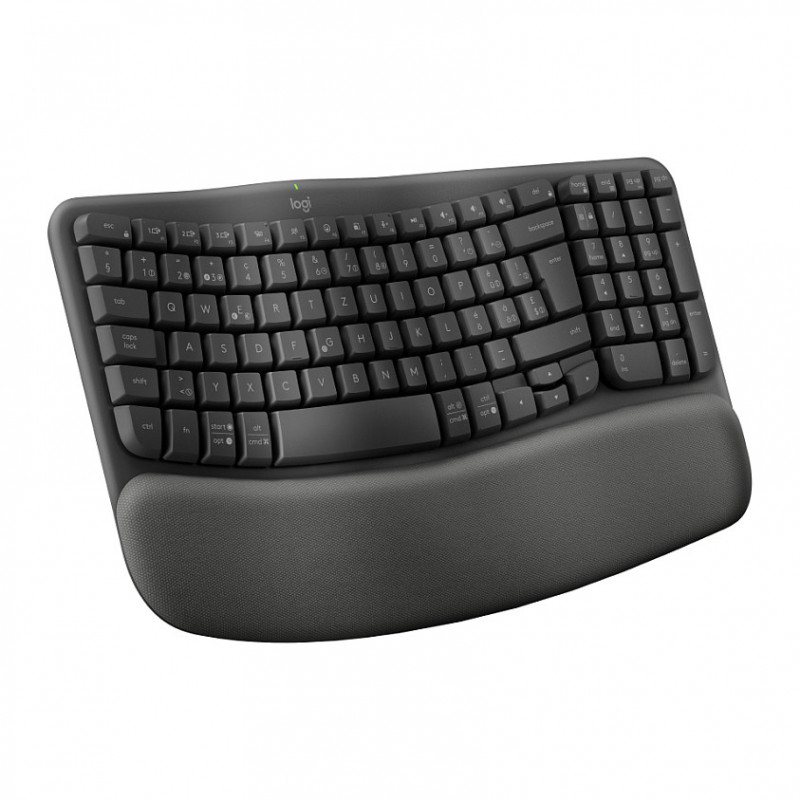 Logitech Wave Keys 920-012289 ασύρματο εργονομικό πληκτρολόγιο, 2,4 GHz / Bluetooth, ελβετική διάταξη (CH), γραφίτης