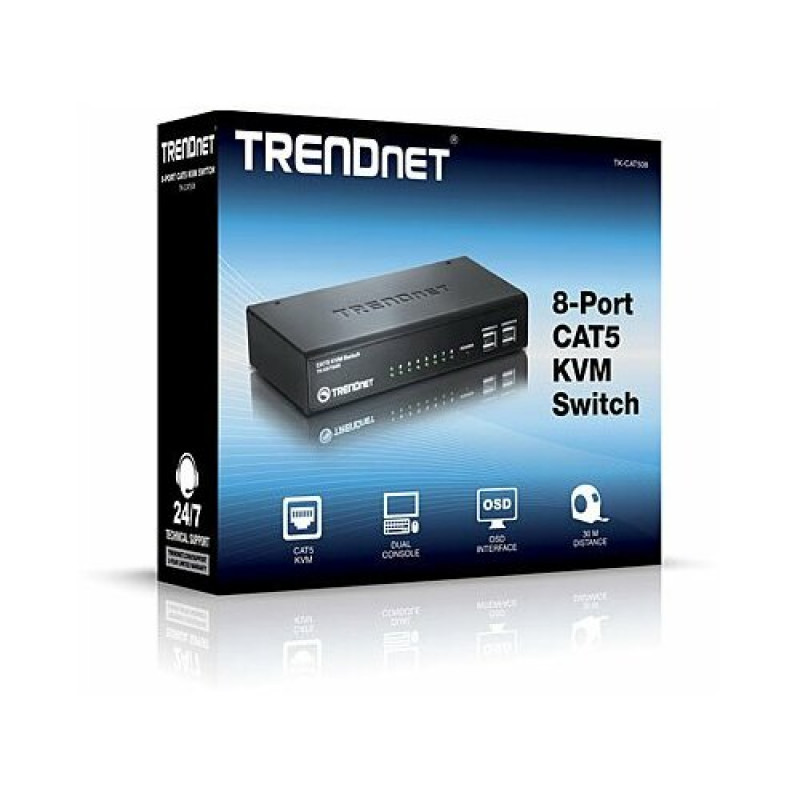 TRENDnet TK-CAT508 διακόπτης KVM, 8 θύρες KVM