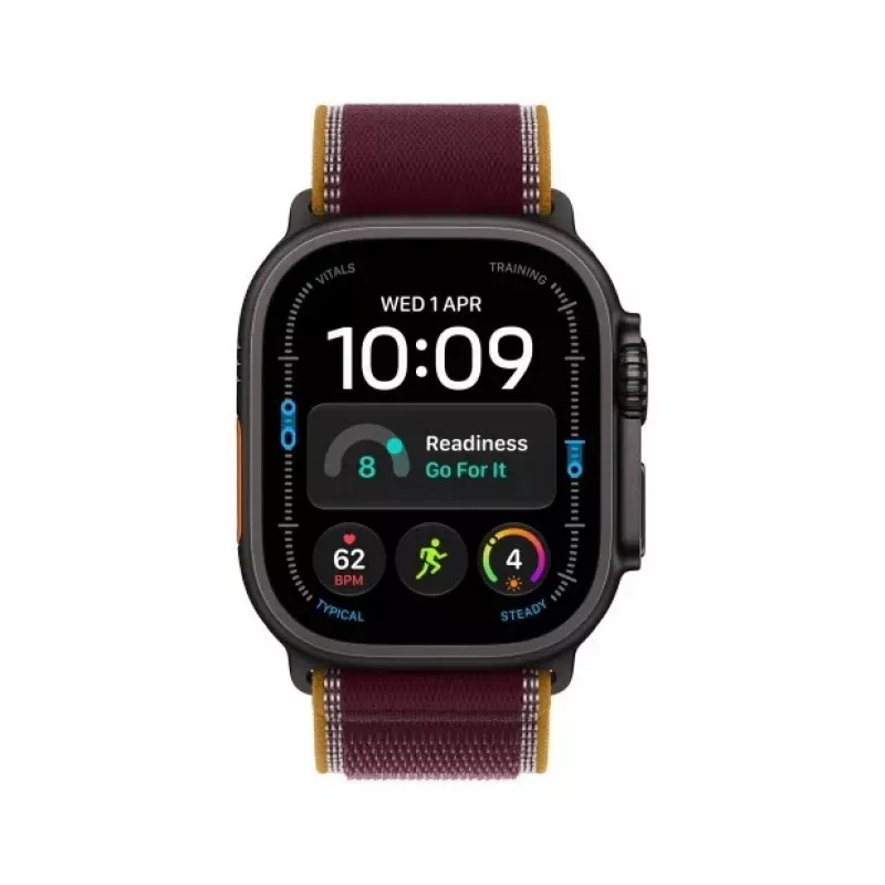 Apple Watch Ultra 4 έξυπνο ρολόι, GPS + Cellular, 49 mm, μαύρο, Trail Loop μπορντό, M/L