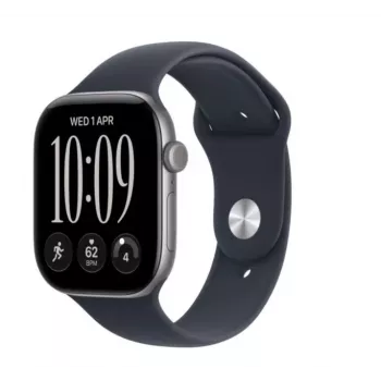 Apple Watch Series 12 GPS έξυπνο ρολόι, 46 mm, θήκη αλουμινίου σε διαστημικό γκρι, αθλητικό λουράκι Sport σκούρο μπλε M/L