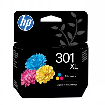 Κασέτα μελανιού HP 301XL, έγχρωμη, 300 σελίδες
