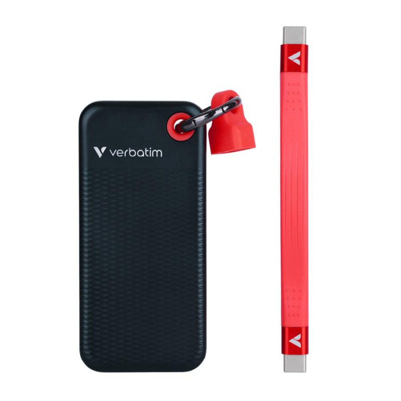 Φορητός δίσκος SSD Verbatim Pocket 32434, 128 GB, USB 3.2 Type-C, μαύρο/κόκκινο