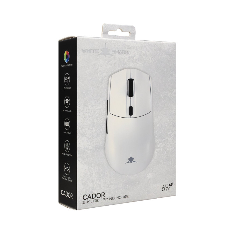 White Shark CADOR WGM-5020 ποντίκι gaming, λευκό