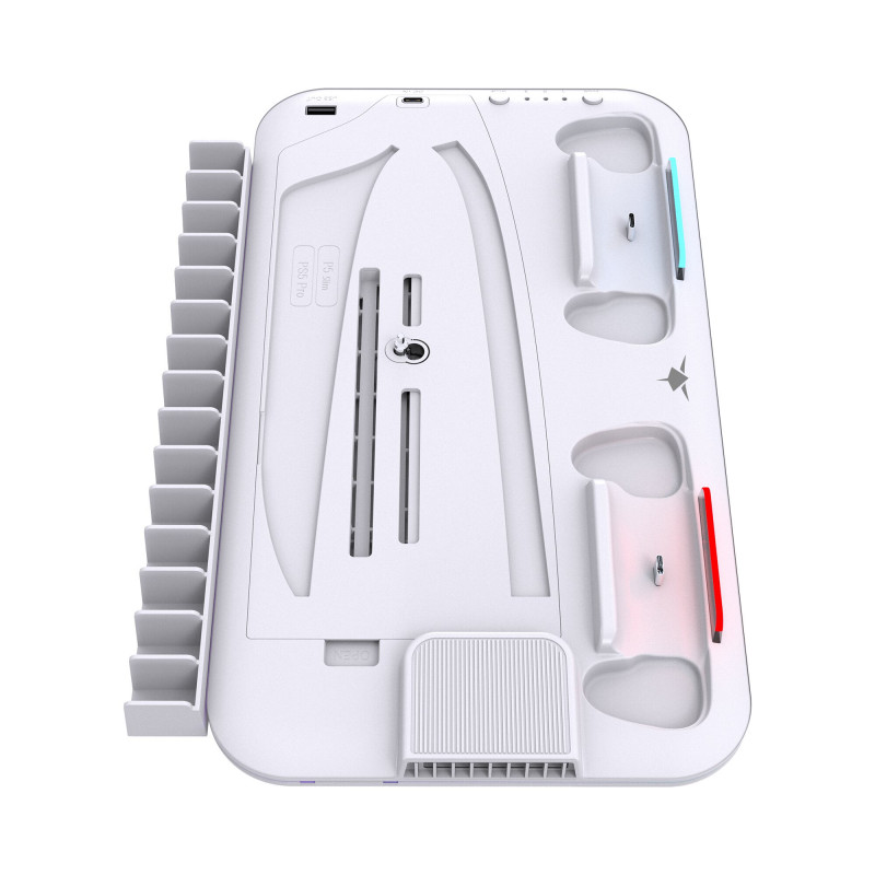 White Shark KIMURA PRO PS5 βάση ψύξης με 2 θέσεις φόρτισης, λευκή