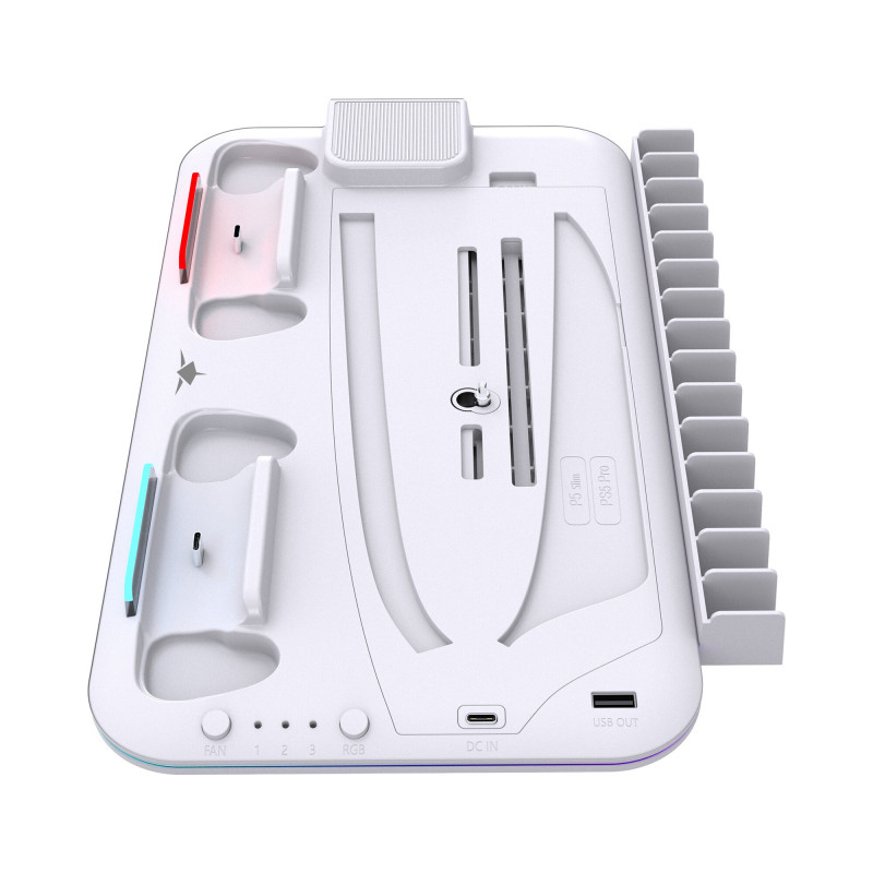White Shark KIMURA PRO PS5 βάση ψύξης με 2 θέσεις φόρτισης, λευκή