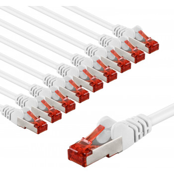 Goobay 66648 καλώδιο σύνδεσης CAT 6, S/FTP (PiMF), 3 m, λευκό (10 τεμ.)