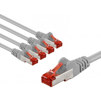 Goobay 66650 καλώδιο σύνδεσης CAT 6, S/FTP (PiMF), 1 m, γκρι (5 τεμ.)