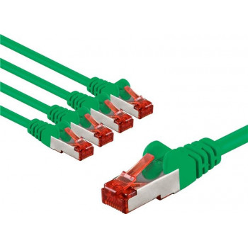 Goobay 66659 καλώδιο σύνδεσης δικτύου CAT 6, S/FTP (PiMF), 2 m, πράσινο, χάλκινος αγωγός (CU), 5 τεμ.