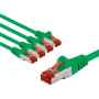 Goobay 66660 καλώδιο σύνδεσης δικτύου CAT 6, S/FTP (PiMF), 3 m, πράσινο, χάλκινος αγωγός (CU), 5 τεμ.
