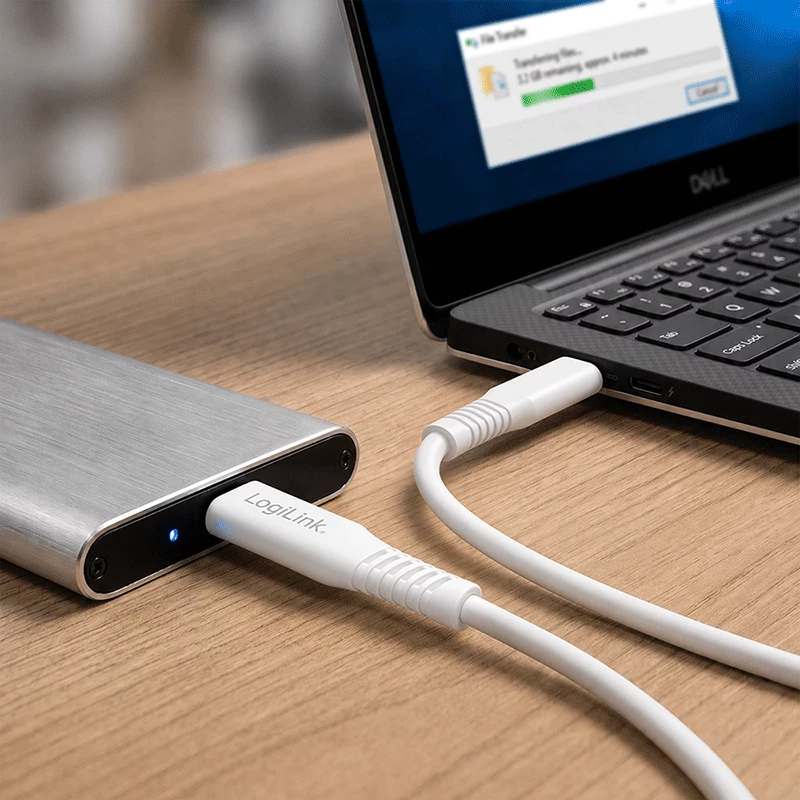 LogiLink CU0244 καλώδιο USB 2.0 USB-C σε Micro-USB, 480 Mbps, 12 W, λευκό, 2 m