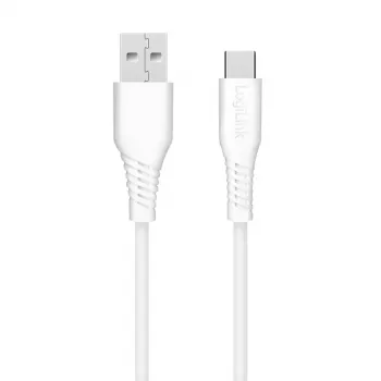 LogiLink CU0254 καλώδιο USB 2.0 USB-C σε USB-A, 480 Mbps, 15 W, λευκό, 2 m