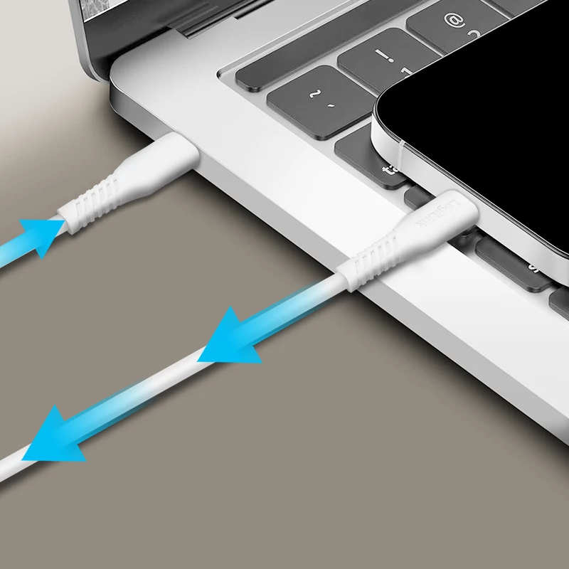 LogiLink CU0261 καλώδιο USB 2.0 USB-C σε USB-C, 480 Mbps, 60 W, λευκό, 0,5 m