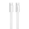 LogiLink CU0445 επίπεδο καλώδιο USB 2.0 USB-C σε USB-C, πλεκτό, 480 Mbps, 60 W, λευκό, 1 m