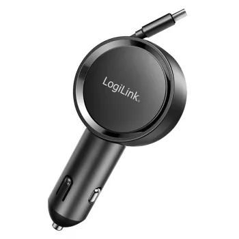 LogiLink PA0400 φορτιστής αυτοκινήτου USB-C, 1 θύρα, PD 3.0, 30 W, ανασυρόμενο καλώδιο, 0,8 m