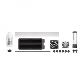 Thermaltake Pacific TOUGH C240 CL-W305-CU12BL-A κιτ υγρόψυξης, διαφανές ψυκτικό υγρό, 12 cm, μαύρο