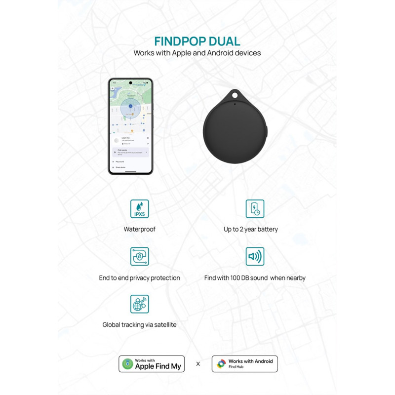 XD Design Connects Findpop Dual ιχνηλάτης, Apple και Android Find, IPX5, P301.1701
