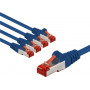 Goobay 66608 καλώδιο συνδεσμολογίας CAT 6, S/FTP (PiMF), 3 m, μπλε, χάλκινος αγωγός CU (5 τεμ.)
