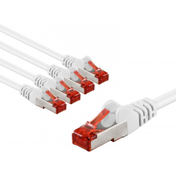 Goobay 66644 καλώδιο συνδεσμολογίας CAT 6, S/FTP (PiMF), 3 m, λευκό (5 τεμ.)
