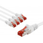 Goobay 66644 καλώδιο συνδεσμολογίας CAT 6, S/FTP (PiMF), 3 m, λευκό (5 τεμ.)