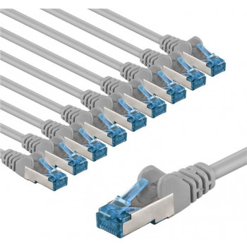 Goobay 67526 καλώδιο δικτύου Cat 6a S/FTP, 2 m, γκρι (10 τεμ.)