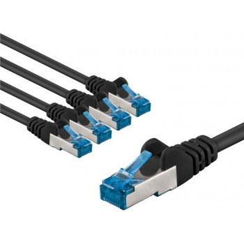 Goobay 67539 καλώδιο δικτύου Cat 6a S/FTP (PiMF), 3 m, μαύρο, αγωγοί χαλκού CU (5 τεμ.)