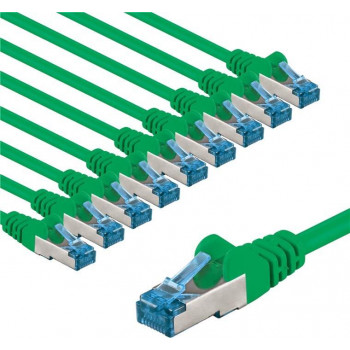 Goobay καλώδιο σύνδεσης CAT 6A S/FTP (PiMF), 3 m, πράσινο, αγωγός χαλκού (CU) (10 τεμ.)