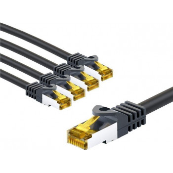 Goobay καλώδιο σύνδεσης RJ45 CAT 6A S/FTP (PiMF), 500 MHz, με ακατέργαστο καλώδιο CAT 7, 1 m, μαύρο