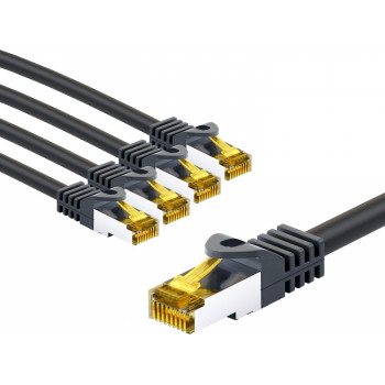 Goobay 69405 καλώδιο δικτύου RJ45 CAT 6A S/FTP (PiMF), 500 MHz, με καλώδιο CAT 7, 3 m, μαύρο (5 τεμ.)