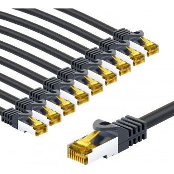 Goobay 69415 καλώδιο δικτύου RJ45 CAT 6A S/FTP (PiMF), 500 MHz, με καλώδιο CAT 7, 3 m, μαύρο (10 τεμ.)