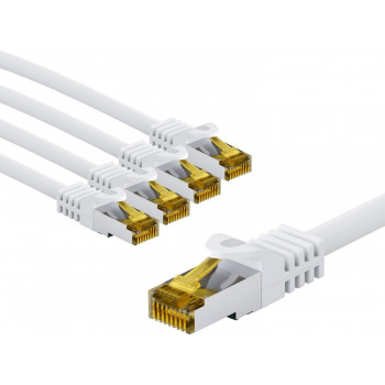 Goobay 69424 καλώδιο δικτύου RJ45 CAT 6A S/FTP (PiMF), 500 MHz, με καλώδιο CAT 7, 2 m, λευκό (5 τεμ.)